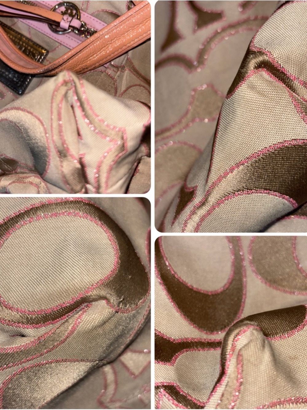 Coach Poppy Cream and Pink Signature Tote Bag with Monogram 16289 - Picture 16 of 16